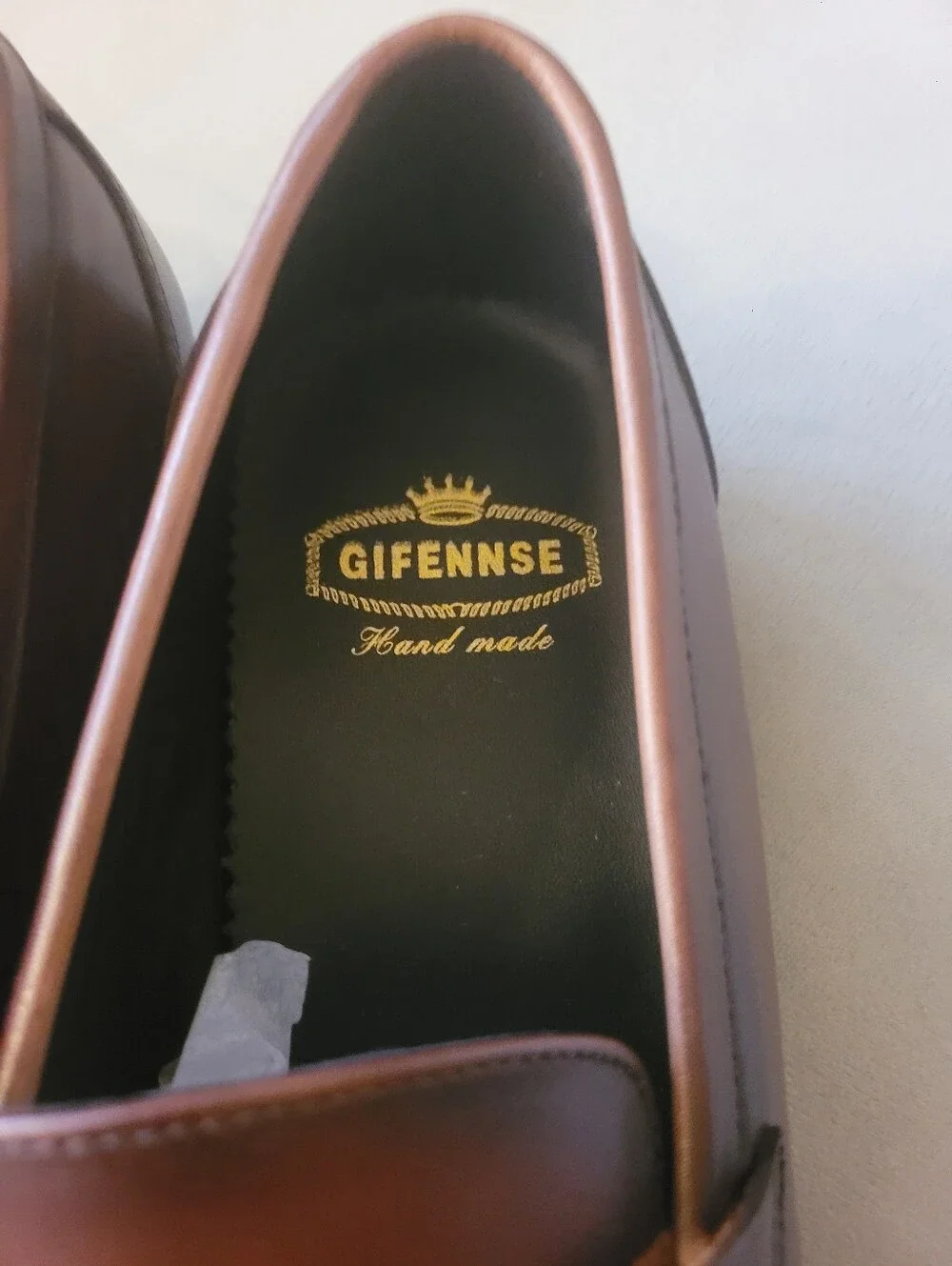 Gifensse Classic Brown Leather Men’s Penny Loafers